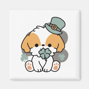 Lucky Pup met Klaver - St. Patrick's Day Gift Magneet