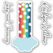 Lucky Rainbow met naam Sticker Blad (Voorkant)