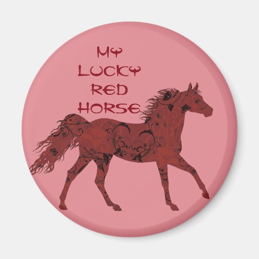Lucky Red Horse | magneet (Voorkant)