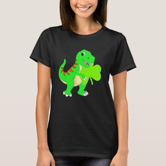 Lucky Saurus Dinosaur Dino St Patricks Day Toddler T-shirt (Voorkant)
