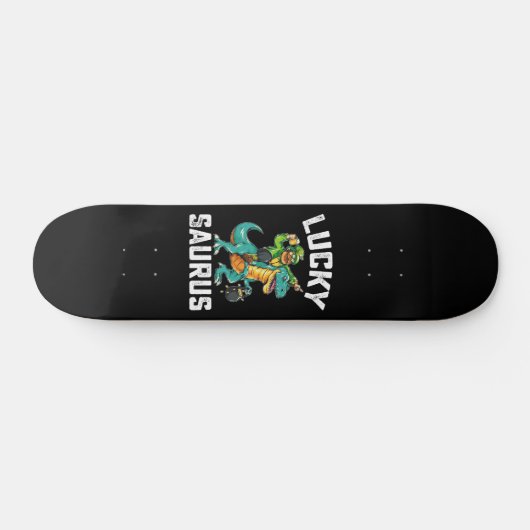 Lucky Saurus Dinosaurus T Rex St Patrick's Day Skateboard (Horizontaal)