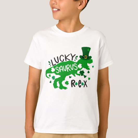 Lucky Saurus St. Patrick Boy's T-shirt (Voorkant)