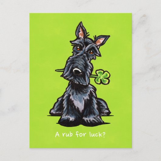 Lucky Scottie Dog Personalized Briefkaart (Voorkant)