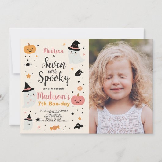 Lucky Sept Enfants Halloween Invitation Anniversai (Devant)