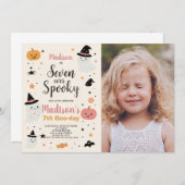 Lucky Sept Enfants Halloween Invitation Anniversai (Devant / Derrière)