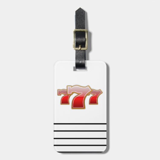 Lucky Sevens - Slot Machine Jackpot Bagagelabel (Voorkant verticaal)