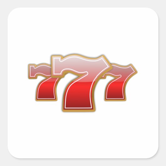 Lucky Sevens - Slot Machine Jackpot Vierkante Sticker (Voorkant)