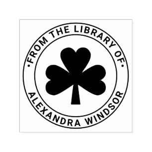 Lucky Shamrock #5 Naam bibliotheekboek Zelfinktende Stempel