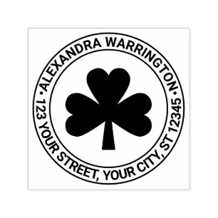 Lucky Shamrock #5 Naam retouradres Zelfinktende Stempel