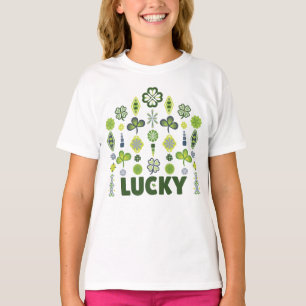 Lucky Shamrock Clover Floral Minimalist T-shirt