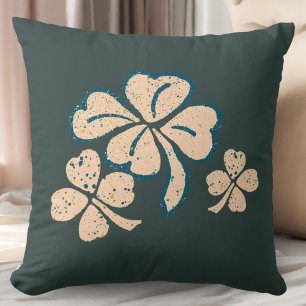 Lucky Shamrock Clover green St. Patrick's Day Kussen