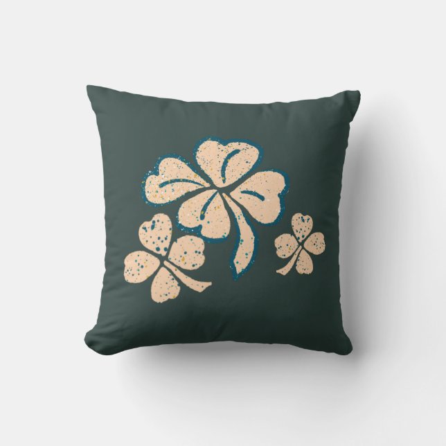 Lucky Shamrock Clover green St. Patrick's Day Kussen (Voorkant)