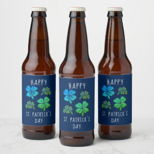 Lucky Shamrock Clover Happy St. Patrick's day Bier Etiket