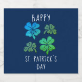 Lucky Shamrock Clover Happy St. Patrick's day Bier Etiket (Enkel label)