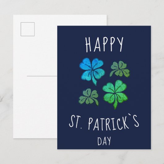 Lucky Shamrock Clover Happy St. Patrick's day Briefkaart (Voorkant / Achterkant)