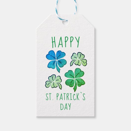 Lucky Shamrock Clover Happy St. Patrick's day Cadeaulabel (Voorkant)