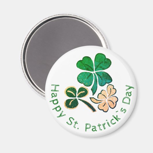 Lucky Shamrock Clover Happy St. Patrick's day Magneet (Voorkant / Achterkant)