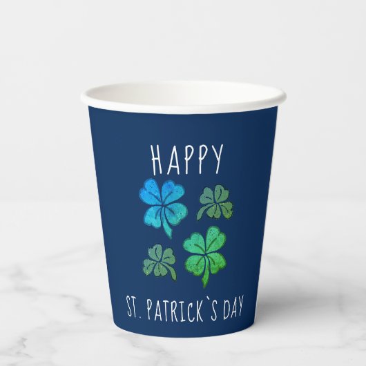 Lucky Shamrock Clover Happy St. Patrick's day Papieren Bekers (Achterkant)