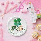 Lucky Shamrock Clover Happy St. Patrick's day Papieren Bordje (Feest)