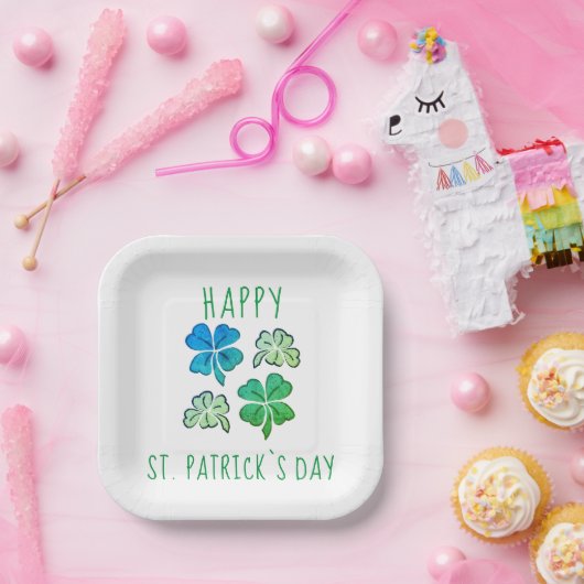 Lucky Shamrock Clover Happy St. Patrick's day Papieren Bordje (Feest)