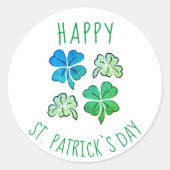Lucky Shamrock Clover Happy St. Patrick's day Ronde Sticker (Voorkant)