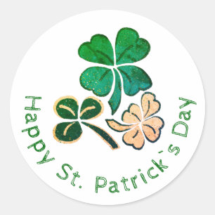 Lucky Shamrock Clover Happy St. Patrick's day Ronde Sticker