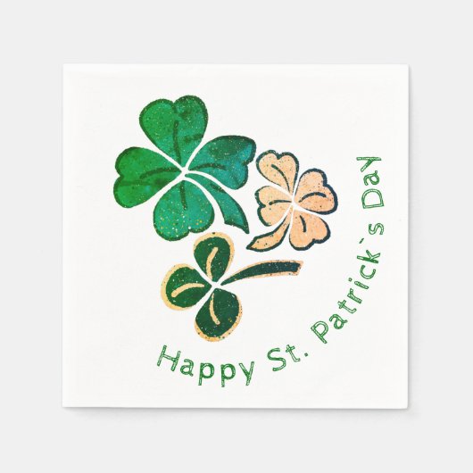 Lucky Shamrock Clover Happy St. Patrick's day Servet (Voorkant)