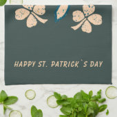 Lucky Shamrock Clover Happy St. Patrick's Day Theedoek (Gevouwen)