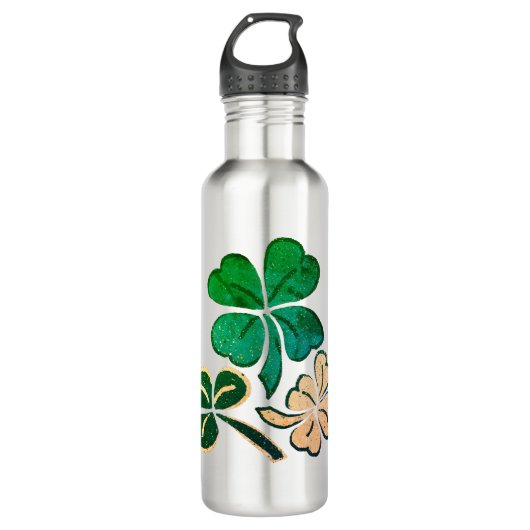Lucky Shamrock Clover Happy St. Patrick's day Waterfles (Voorkant)