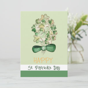 Lucky Shamrock Clover Watercolor Kunst Feestdagenkaart