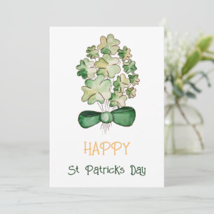 Lucky Shamrock Clover Watercolor Kunst Feestdagenkaart