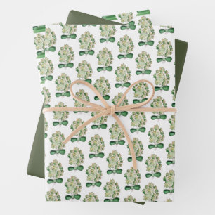 Lucky Shamrock Clover Waterverf Art Inpakpapier Vel