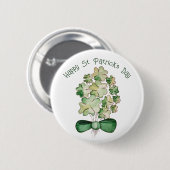 Lucky Shamrock Clover Waterverf Art Ronde Button 5,7 Cm (Voorkant /achterkant)