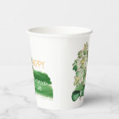 Lucky Shamrock Clover Waterverf Coffee Mok Papieren Bekers (Rechts)