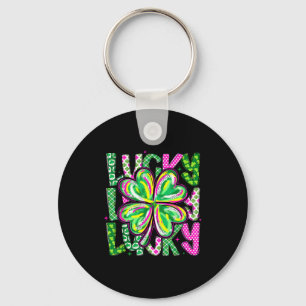 Lucky shamrock coquette strik bow st patricks day sleutelhanger