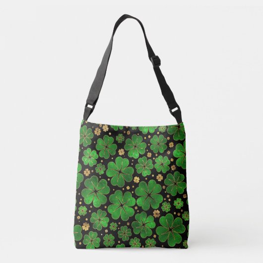 Lucky Shamrock four-leaf Clover Pattern Crossbody Tas (Achterkant)