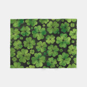 Lucky Shamrock four-leaf Clover Pattern Waterverf Fleece Deken (Voorkant (Horizontaal))