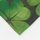 Lucky Shamrock four-leaf Clover Pattern Waterverf Fleece Deken (Hoek)