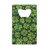 Lucky Shamrock four-leaf Clover Pattern Waterverf Kredietkaart Flessenopener (Achterkant)