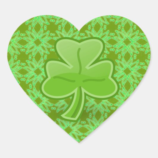 Lucky Shamrock Hart Sticker (Voorkant)