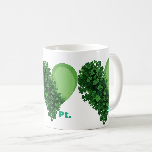 Lucky Shamrock Heart Mok | St. Patrick's Day (Voorkant rechts)