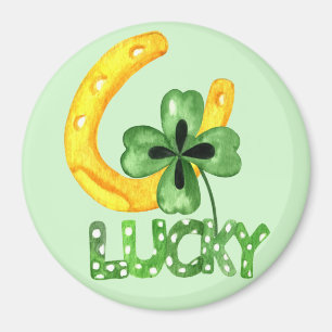 Lucky Shamrock & Hoefijzer Magneet