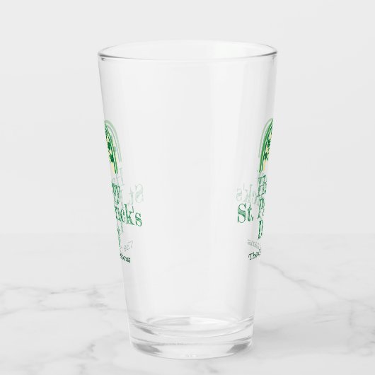 Lucky Shamrock hoefijzer St Patricks Day Beer Glas (Rechts)
