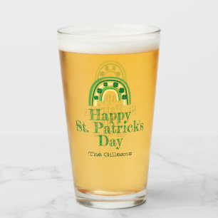 Lucky Shamrock hoefijzer St Patricks Day Beer Glas