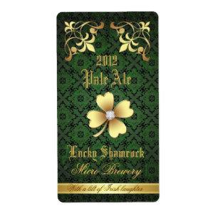 Lucky Shamrock Lace Gold Bière Étiquette