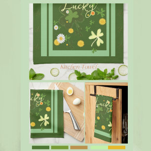 Lucky Shamrock met Daises Theedoek