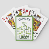 Lucky Shamrock naam gepersonaliseerd Pokerkaarten (Achterkant)