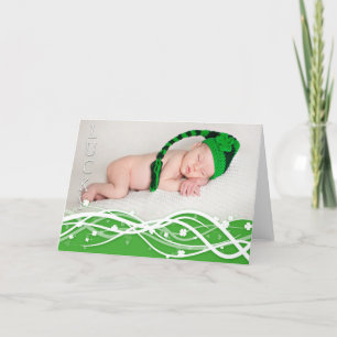 "Lucky" Shamrock Pattern Newborn Foto Kaart
