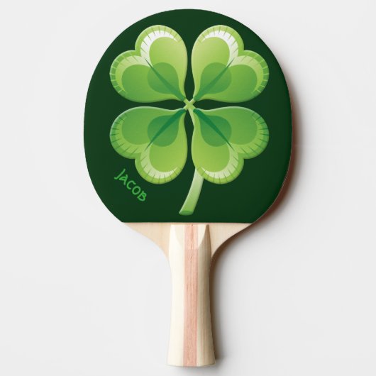Lucky Shamrock Ping Pong Paddle Tafeltennisbatje (Achterkant)