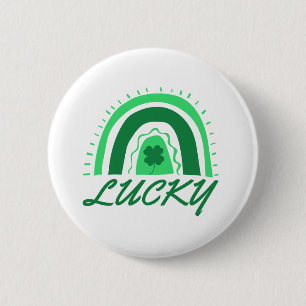 Lucky Shamrock Rainbow Ronde Button 5,7 Cm